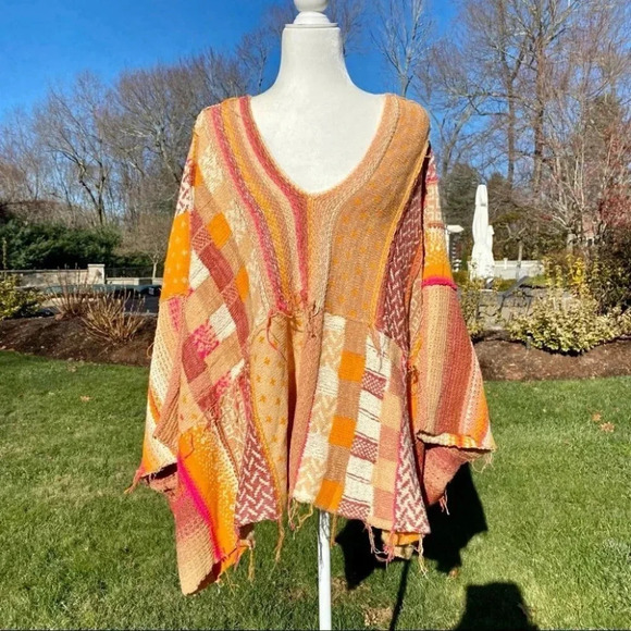 Free People Sweaters - NWT Free People Desert Flowers Pullover Sweater Poncho Oversized